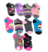 Wholesale - 10PK 4-6 JOJO SIWA EMOJI NS SOCKS, UPC: 193159002473